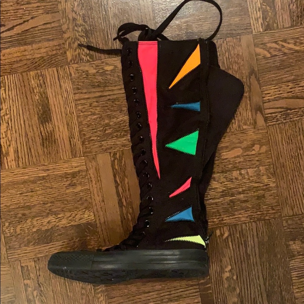 CONVERSE Rainbow Knee High Neon Geometric Sneakers